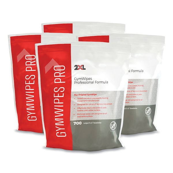 Gym Wipes Professional, 6 x 8, Unscented, 700/PK, PK4